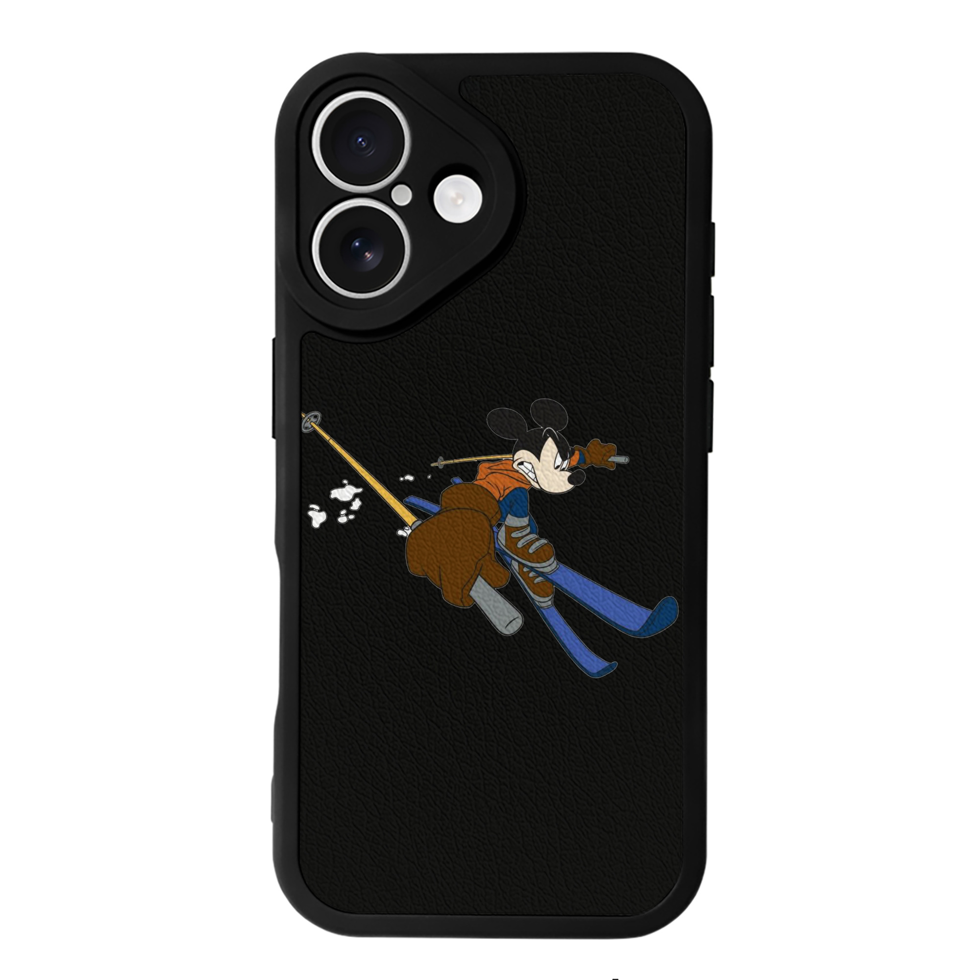 （画像用） ミッキーマウス Mickey Mouse 【iPhone 16シリーズ対応】シリコンスマホケース（レザー調） 材質：シリコン